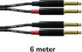 Cordial dubbel-jackkabel 6m Rean stekker CFU 6 PP - Audio kabel