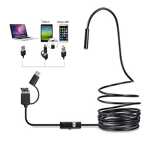 SunshineFace Industriële Endoscoop Borescope Inspectie Camera Hd Usb Endoscoop 7Mm Lens 6 Led-Verlichting Ondersteuning Microusb Type-C Usb Interface