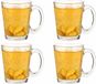 Excellent Houseware Theeglazen Star - 4x - 300ml - Glas - Relief met Sterren