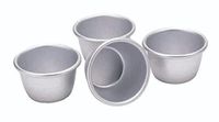 KitchenCraft Mini puddingvormpjes van geanodiseerd aluminium - 7,5 cm (set van 4)