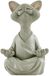 JFSM INC. Grillige grijze boeddha kat beeldje meditatie yoga verzamelobject - Happy Cat Collection - Kattenliefhebber geschenken voor vrouwen, kattenliefhebber geschenken voor mannen