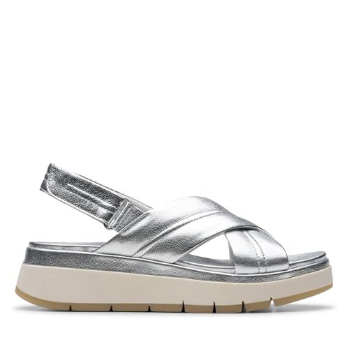 Clarks Tuscan Cross Womens Silver Leather, 3