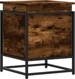 vidaXL Opbergbox met deksel 40x40x51,5 cm bewerkt hout gerookt eiken