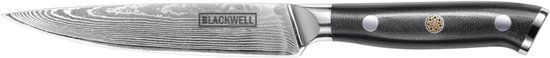 Blackwell Officemes Damascus Zwart - Japanse Stijl 12,5 cm Lemmet - 67 Lagen Damaststaal Met VG10 Kern - Ergonomisch Handvat