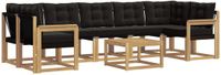 vidaXL - Hoek loungeset - Acacia hout - Wit en zwart