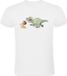 Sol's Dinosaurus rent achter holbewoner aan T-shirt - Wit - Maat M - Mannen