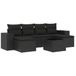 vidaXL 7-delige Loungeset met Kussens Poly Rattan Zwart
