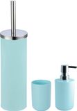 MSV Toiletborstel in houder/beker/zeeppompje badkamer set Moods - metaal/kunststof - mintgroen