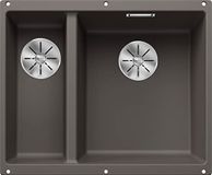 BLANCO SUBLINE 340/160-U Silgranit spoelbak, 555x460 mm, spoelbak rechts, InFino, grijs