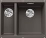 BLANCO SUBLINE 340/160-U Silgranit spoelbak, 555x460 mm, spoelbak rechts, InFino, grijs
