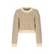 Retour Jeans rechtvallende gemêleerde gebreide trui - beige