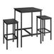 VASAGLE Table de bar avec set de tabourets de bar, table de salle à manger avec 2 chaises, petite table de cuisine | Tabourets de bar, pour salle à manger, cuisine, ébène noir et noir mat, collection BARNET LBT017B56