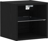 vidaXL Wandkast met LED Zwart Eiken 30 x 28,5 x 30 cm