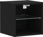 vidaXL Wandkast met LED Zwart Eiken 30 x 28,5 x 30 cm