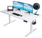 Bureau électrique réglable – bureau de bureau – 140x60x116 cm – port USB – crochets – ergonomique – Blanc