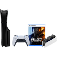 Sony PlayStation 5 Slim Disc Edition + Call of Duty: Black Ops 7 + Covers Zwart + Oplaadstation