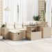 Maison Exclusive - Ensemble de meubles de jardin 8 pièces avec canapé et coussins, beige, en polyrotin