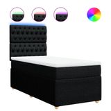 vidaXL Boxspringbed met matras, stof, zwart, 140x190 cm