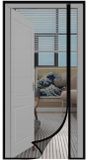 Sekey Moustiquaire de porte anti-rayures pour chat, fibre de verre, rideau magnétique, ouverture latérale, moustiquaire, pour porte de balcon, installation facile, sans perçage, 110x220cm, noir