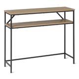 Amazon Basics Rechthoekige Consoletafel met Plank, Stalen Frame, 30cm (D) x 100cm (B) x 80cm (H), Eikenhoutlook