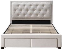 Vente-unique Bedframe stof beige 160 x 200 cm
