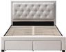 Vente-unique Bedframe stof beige 160 x 200 cm