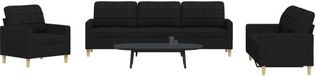 Prolenta Maison Exclusive 3-delige zwarte stoffen bankset