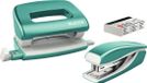 Leitz WOW Metalen Mini Nietmachine En Perforator Set - IJsblauw Metallic