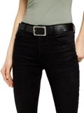 Tom Tailor - TTEVE leren riem met vierkante gesp - Maat 75 - black uni