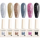 Canni - Glitter gellak - 6 stuks