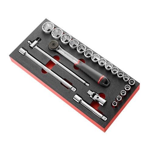 Foam Module with 12-Point Sockets 1/2" in Inches - 22 Pieces - S.161B