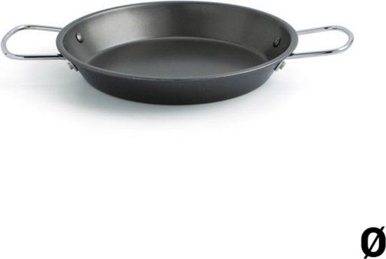 Quid Senia Paella Pan - Zwart Metaal Staal - Ø 42 cm - Oven & Inductie