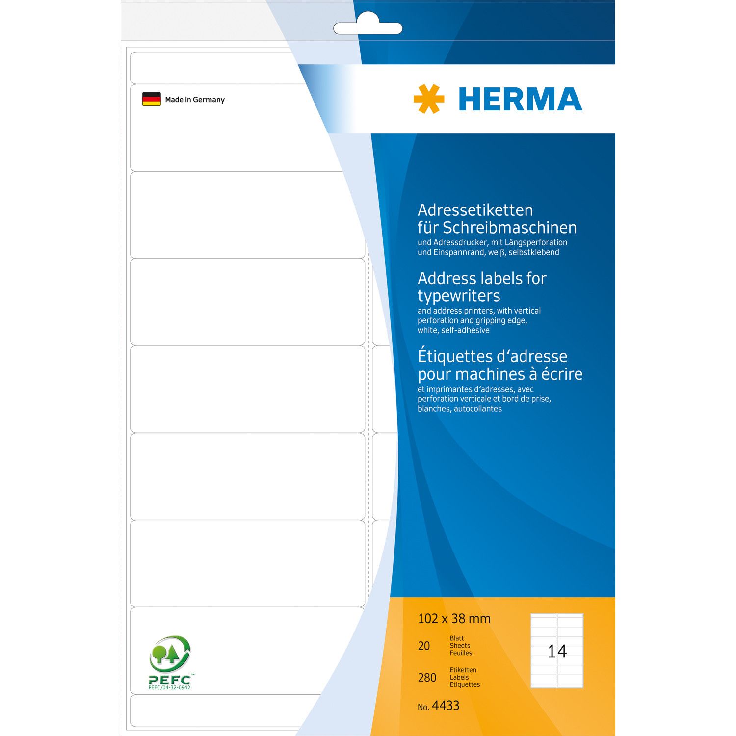 HERMA 4433 - Adreslabels - wit