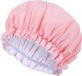 Shenzhen Haorui Industrial Technology Co., Ltd. Bonnets de douche imperméables à double couche pour femmes avec doublure éponge et réutilisables (rose)