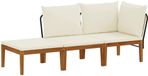 vidaXL - 3 - st - Massief - acaciahout - & - touw - Naturel