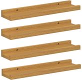 vidaXL Wandplank 4 st Beige 40 x 9 x 3 cm Bewerkt hout