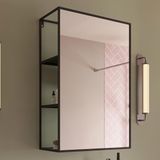 Croydex 600 x 400mm Mat Zwarte Rechthoekige Wandmontage Spiegel met Opschorten