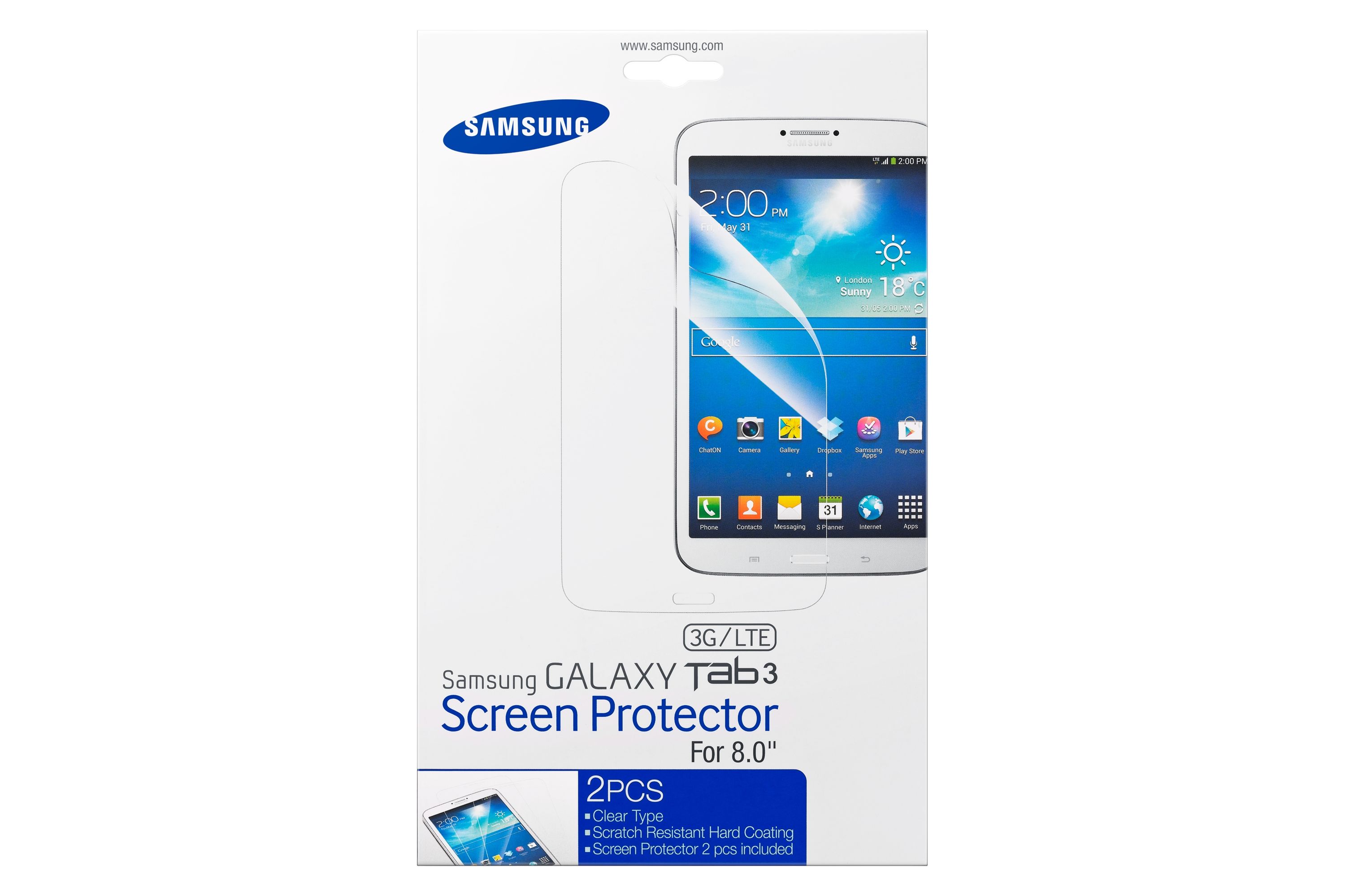 Samsung ET-FT310 Screenprotector voor Galaxy Tab 3 8" - Transparant