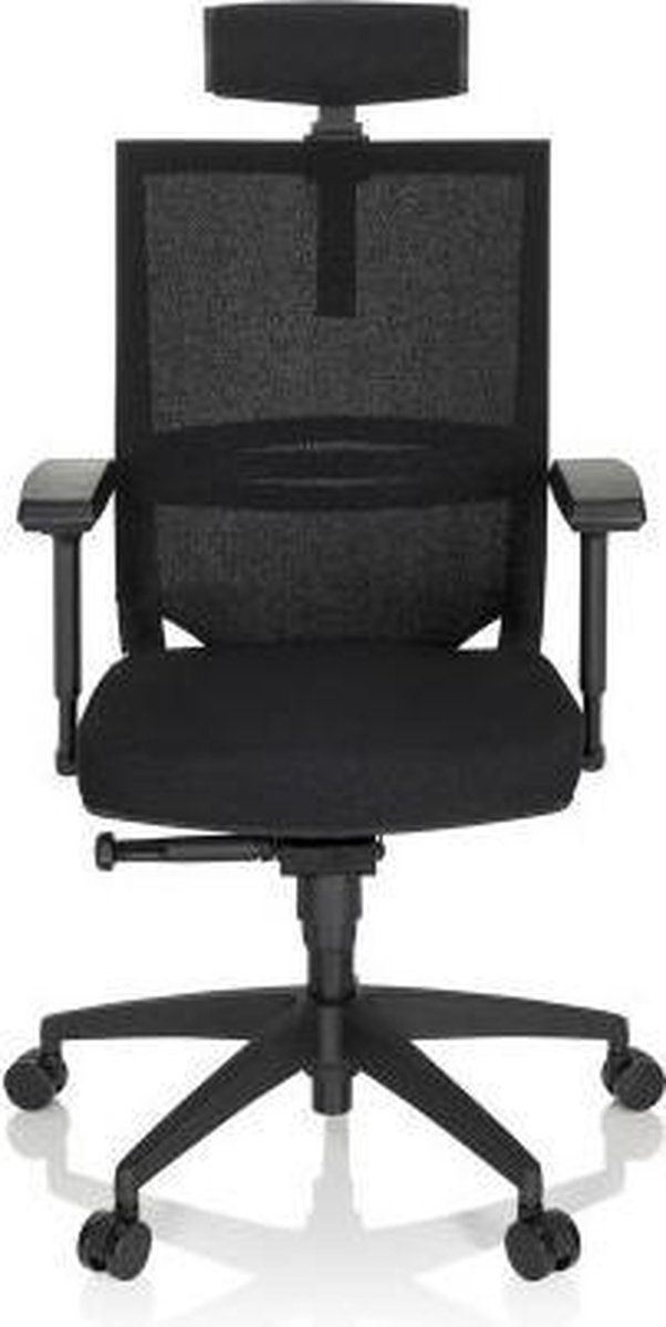 HJH OFFICE Bureaustoel - Zwart - Stof - Ergonomisch - Met Armleuning
