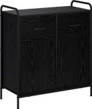 vidaXL Dressoir Zwart eiken 97 x 33 x 81 cm Bewerkt hout