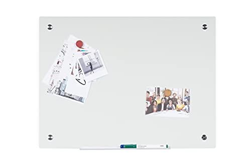 Bi-Office River magneetbord van glas, kleur wit, zonder lijst, 90 x 60 cm