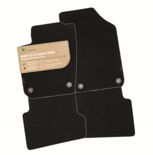 MAT10 Green Edition Autovloermatten voor Skoda Fabia 3 (11/2014-08/2018) - Velours - 4-delig