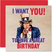Grappige Uncle Sam USA Army Poster Leuke Verjaardagskaarten voor Mannen Vrouwen