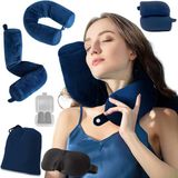 Merkloos / Sans marque Shenzhen Haorui Industrial Technology Co., Ltd. Marineblauw Fluweel Memory Foam Nekkussen