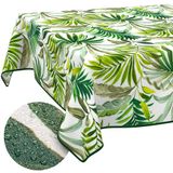 ANRO Tafelkleed Palmen Groen 220x140cm Met sierband Afwasbaar Waterafstotend Binnen & Buiten