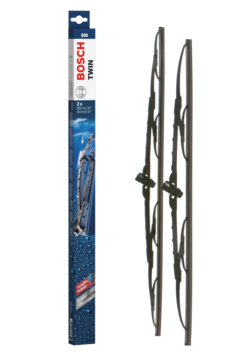 Bosch ruitenwissers Twin 608 - Lengte: 600/550 mm - set wisserbladen voor