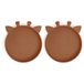 nuuroo Akila Silicone Plate 2-pack Giraffe - Caramel Café
