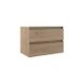 Saniclass Chacito Meuble de salle de bain - 100x40x55cm - lavabo blanc brillant - 1 trou de robinet - 2 tiroirs - peu profond - sans poignée - chêne mat