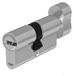 Yale YC101KD354004N1 Europese cilinder met hoge veiligheid, vernikkeld, 35/40 mm, dubbele, koppeling, 4 sleutels