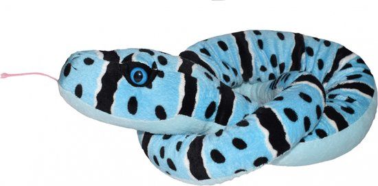 Wild Republic Blue Rock Ratelslang Knuffel - 137 cm - Pluche - Blauw